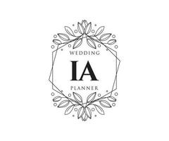 IA initialen brief bruiloft monogram logos verzameling, hand- getrokken modern minimalistisch en bloemen Sjablonen voor uitnodiging kaarten, opslaan de datum, elegant identiteit voor restaurant, boetiek, cafe in vector