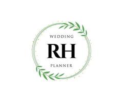 rh initialen brief bruiloft monogram logos verzameling, hand- getrokken modern minimalistisch en bloemen Sjablonen voor uitnodiging kaarten, opslaan de datum, elegant identiteit voor restaurant, boetiek, cafe in vector