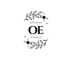 oe initialen brief bruiloft monogram logos verzameling, hand- getrokken modern minimalistisch en bloemen Sjablonen voor uitnodiging kaarten, opslaan de datum, elegant identiteit voor restaurant, boetiek, cafe in vector