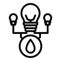 hydro macht licht lamp icoon, schets stijl vector