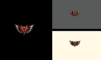 hoofd rood duivel met Vleugels vector artwork ontwerp