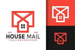 huis mail logo ontwerp vector illustratie sjabloon