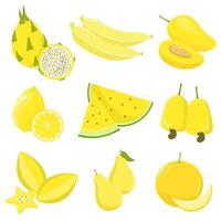 reeks van geel fruit vector