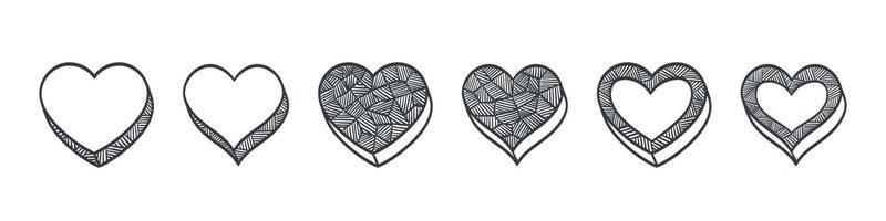 hart vector pictogrammen. getrokken harten pictogrammen. abstract harten. verzameling van harten tekens