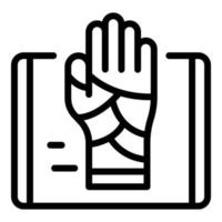 gewond hand- icoon, schets stijl vector