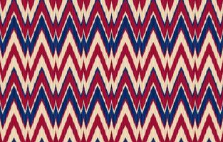 ikat etnisch kleding stof zigzag Golf patroon. meetkundig tribal Afrikaanse wijnoogst retro stijl. ontwerp voor versieren achtergrond, eindeloos textuur, kleding stof, kleding, textiel, borduurwerk, tapijt. vector illustratie.