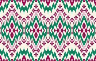 Kerstmis kleur ikat patronen. meetkundig tribal wijnoogst retro stijl. etnisch kleding stof ikat naadloos patroon. Indisch Navajo volk ikat afdrukken vector illustratie. ontwerp voor backdrop muur structuur kleding.