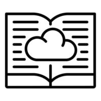 boek lezen gegevens wolk icoon, schets stijl vector