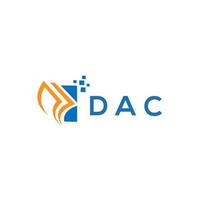 dac credit reparatie accounting logo ontwerp Aan wit achtergrond. dac creatief initialen groei diagram brief logo concept. dac bedrijf financiën logo ontwerp. vector