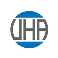 uha brief logo ontwerp Aan wit achtergrond. uha creatief initialen cirkel logo concept. uha brief ontwerp. vector