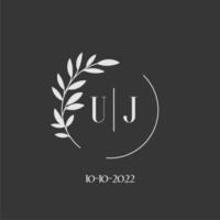 eerste brief uj bruiloft monogram logo ontwerp inspiratie vector