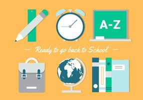 Gratis Flat Design Vector Terug naar school Essentials