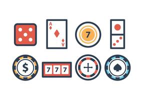 Casino icon set vector