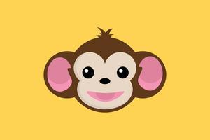 aap glimlach dichtbij omhoog gezicht met geel achtergrond vector