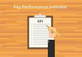 kpi sleutel prestatie indicator checklist klembord vlak vector