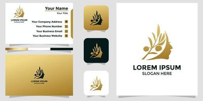 schoonheid zorg logo en branding kaart vector