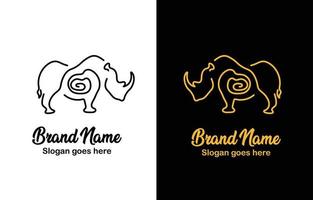 neushoorn lijn kunst logo ontwerp vector