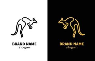 Australisch kangoeroe springen lijn kunst logo ontwerp vector