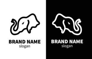 olifant hoofd lijn kunst logo ontwerp vector