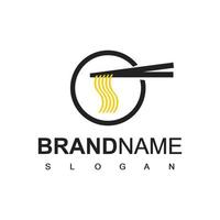 noodle logo vector. logo sjabloon geschikt voor Japans en Italiaans restaurants vector