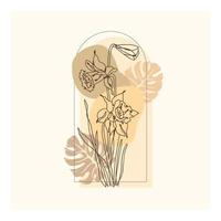 abstract minimalistische hand- getrokken illustraties boho achtergrond afdrukbaar, modern boho patroon bloemen vector ontwerp voor behang, omslag, kleding stof, interieur decor geïsoleerd en bewerkbare