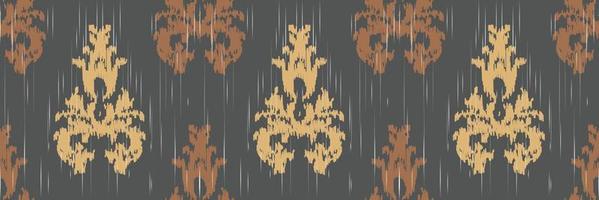 ikat damast Scandinavisch borduurwerk, ikat naadloos patroon tribal kunst, mode patroon digitaal textiel Aziatisch ontwerp oude kunst voor prints kleding stof Saree mughal zwaden structuur kurti kurtis kurta's vector