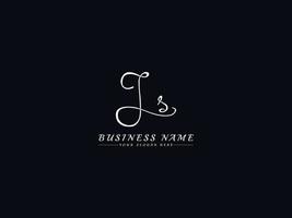 ls handtekening logo, minimalistische ls logo brief vector