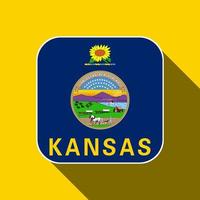 Kansas staat vlag. vector illustratie.