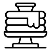 pannekoeken stack icoon, schets stijl vector