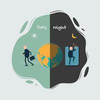 mensen met dag en nacht concept vector illustratie