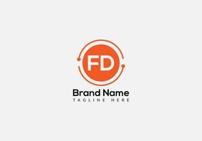 abstract fd brief modern eerste lettertekens logo ontwerp vector