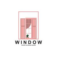 Home window-logo, interieur icoon ontwerp vector