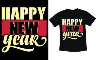 gelukkig nieuw jaar typografie t-shirts vector