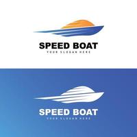 snelheid boot logo, snel lading schip vector, zeilboot, ontwerp voor schip fabricage bedrijf, waterweg Verzenden, marinier voertuigen, vervoer vector