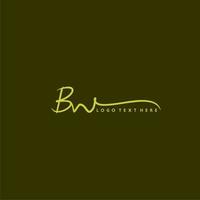 bw logo, hand- getrokken bw brief logo, bw handtekening logo, bw creatief logo, bw monogram logo vector