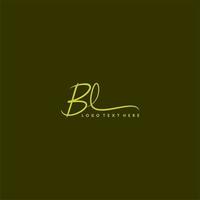bl logo, hand- getrokken bl brief logo, bl handtekening logo, bl creatief logo, bl monogram logo vector