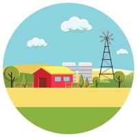 landschap boerderij natuur mooi illustratie. vector