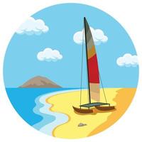 landschap strand natuur mooi illustratie. vector