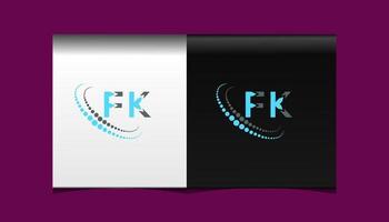 fk brief logo creatief ontwerp. fk uniek ontwerp. vector