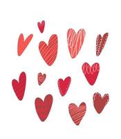 hart illustratie voor Valentijnsdag dag. getrokken harten met patronen voor ansichtkaarten, verpakking, brochures, posters vector