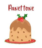 traditioneel Italiaans dessert. panettone bakken voor Pasen en Kerstmis. vector