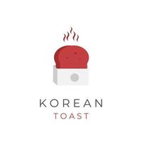 heerlijk warm Koreaans geroosterd brood logo vector