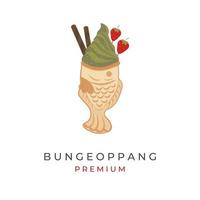 ijs room matcha bungeopang taiyaki vis taart illustratie vector