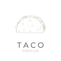 elegant taco lijn kunst illustratie logo vector