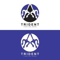 drietand logo sjabloon vector pictogram ontwerp, god oorlog wapen, speer kracht van de oceaan