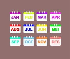 een reeks van eenvoudig kalender maand pictogrammen in vector reeks