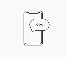 smartphone telefoon bericht lijn icoon symbool vector illustratie