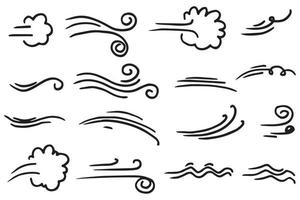doodle wind illustratie vector handgetekende stijl