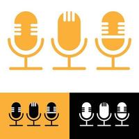 microfoon icoon. audio stem opname symbool podcast logo symbool vlak ontwerp vector