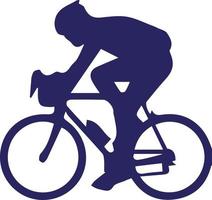 fiets icoon. fiets ras symbool. wielersport ras vlak icoon. fietser teken. weg fietser silhouet. sport- logo vector